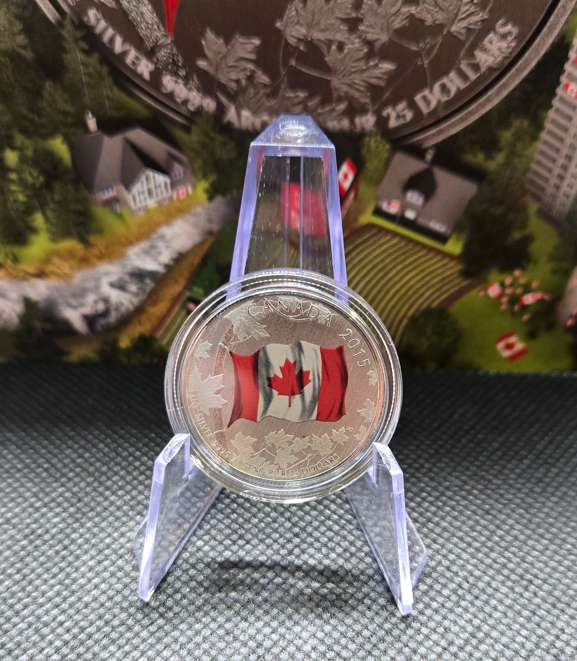 2015 Canada $20 for $20 Fine Silver Coin – Coloured Canadian Flag