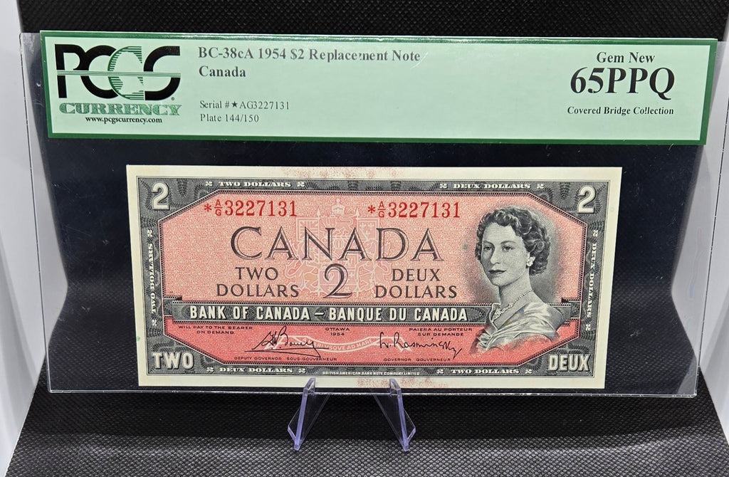 1954 Canada $2 Replacement Bank Note  – PCGS Banknote Gem New 65 PPQ