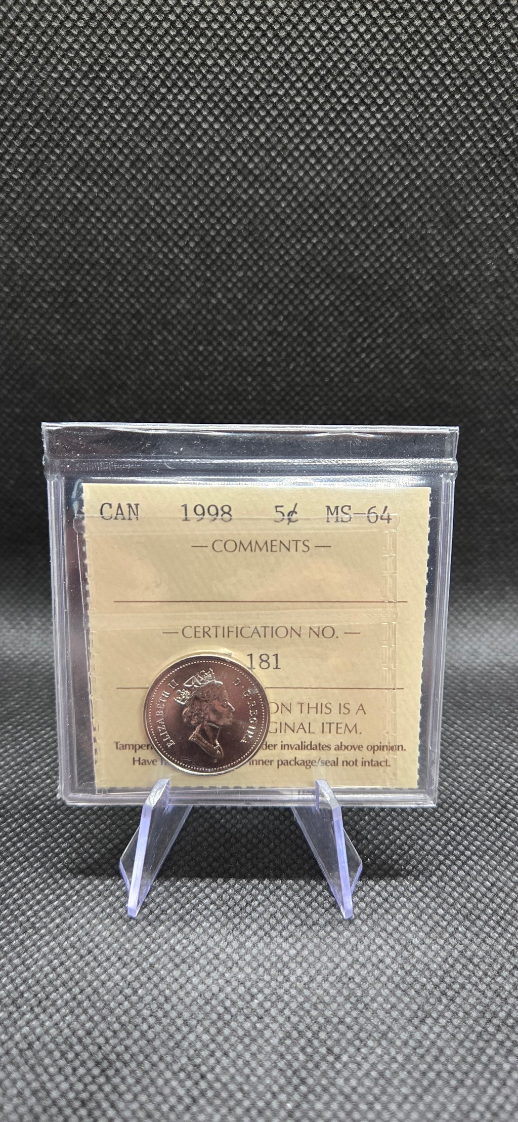 1998 Canada 5 Cent – MS-64