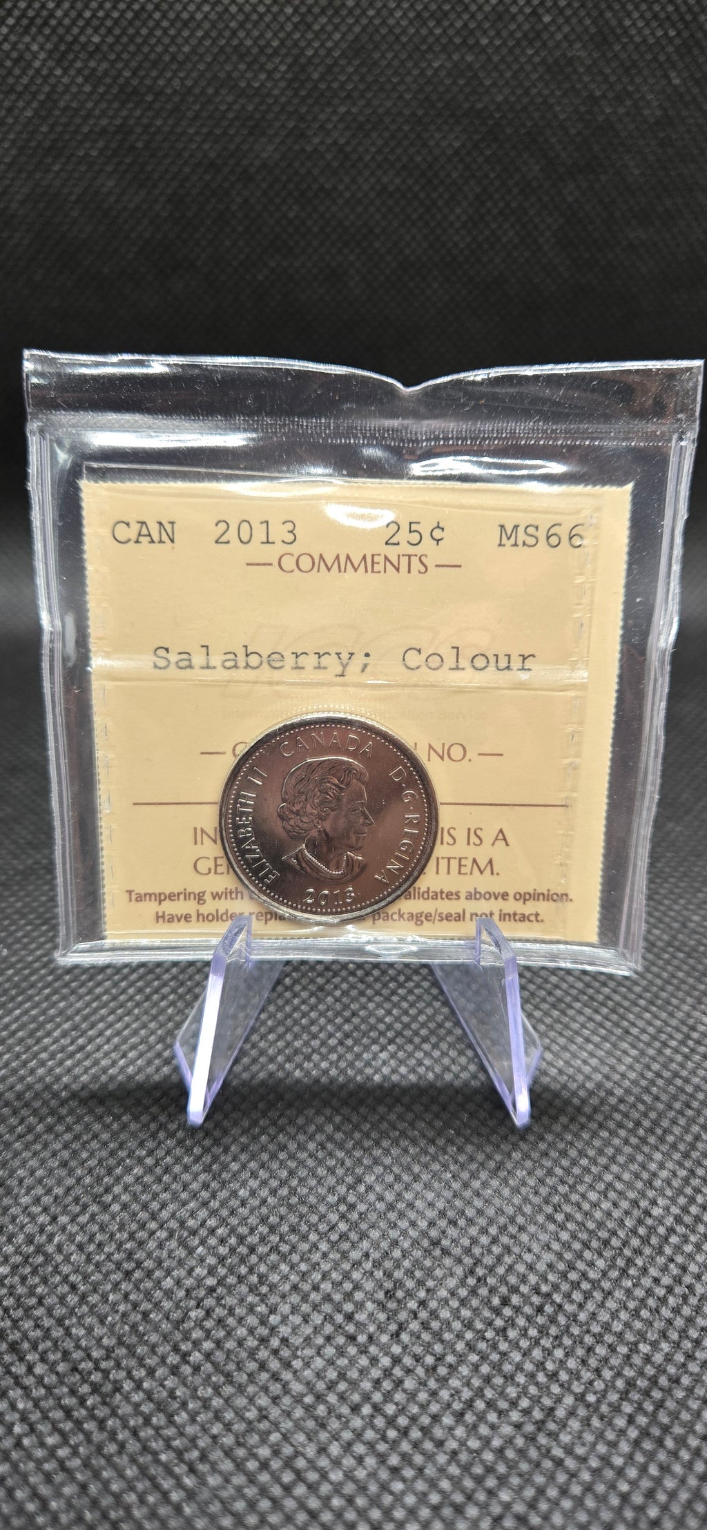 2013 Canada 25 Cent Salaberry Coloured Coin – MS-66