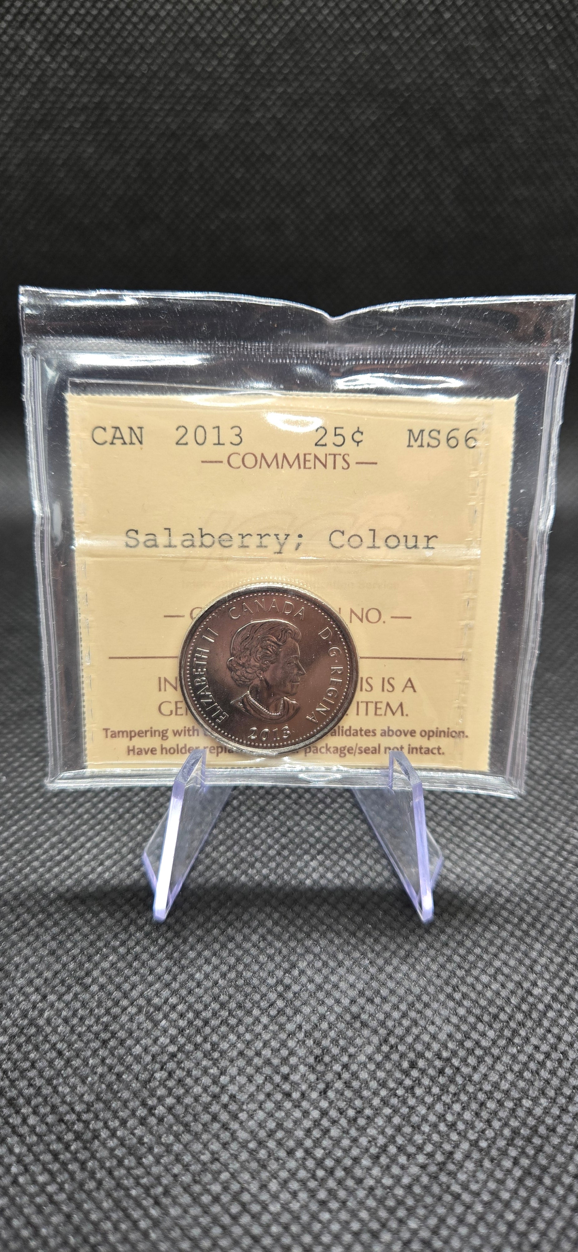 2013 Canada 25 Cent Salaberry Coloured Coin – MS-66