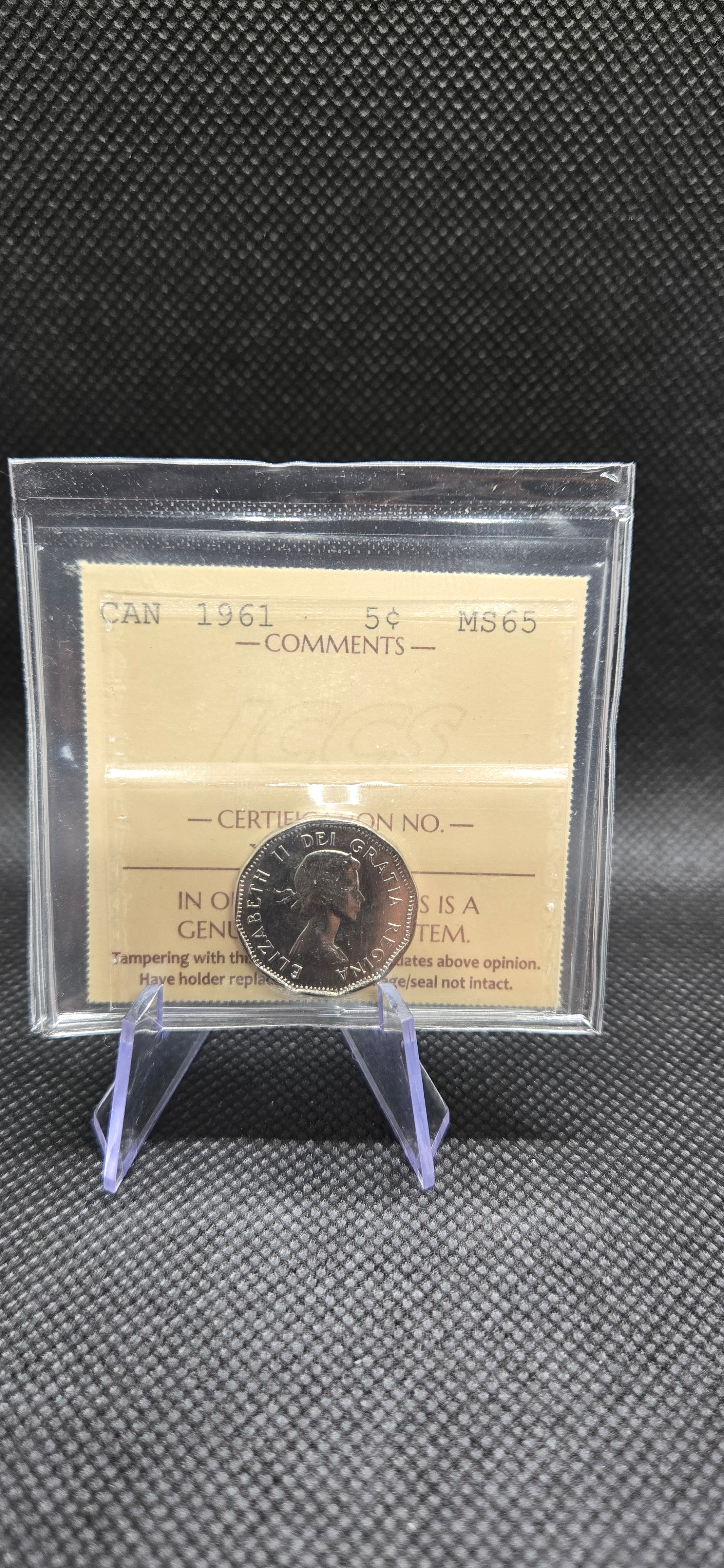 1961 Canada 5 Cent – MS-65