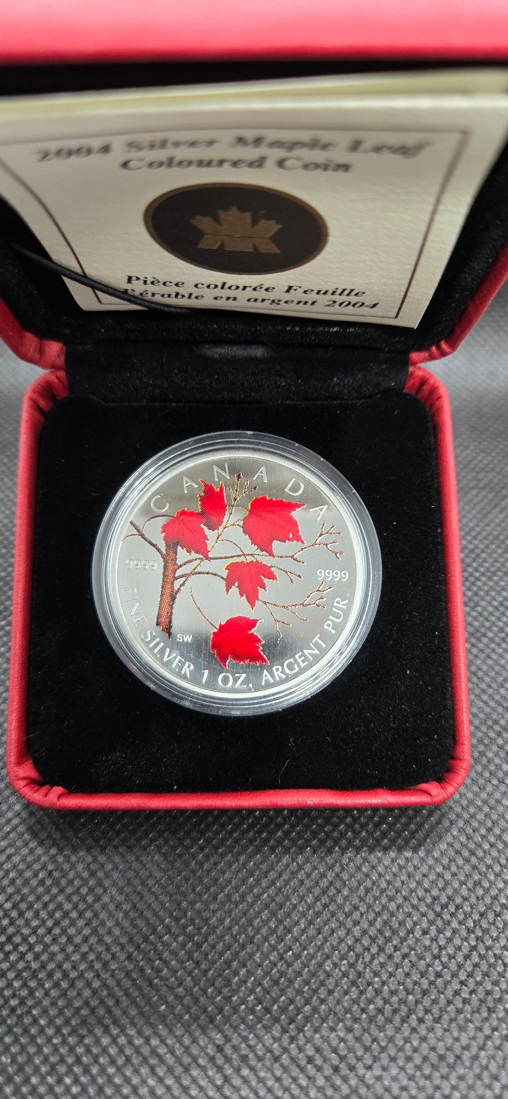2004 Canada Coloured Silver Maple Leaf Coin