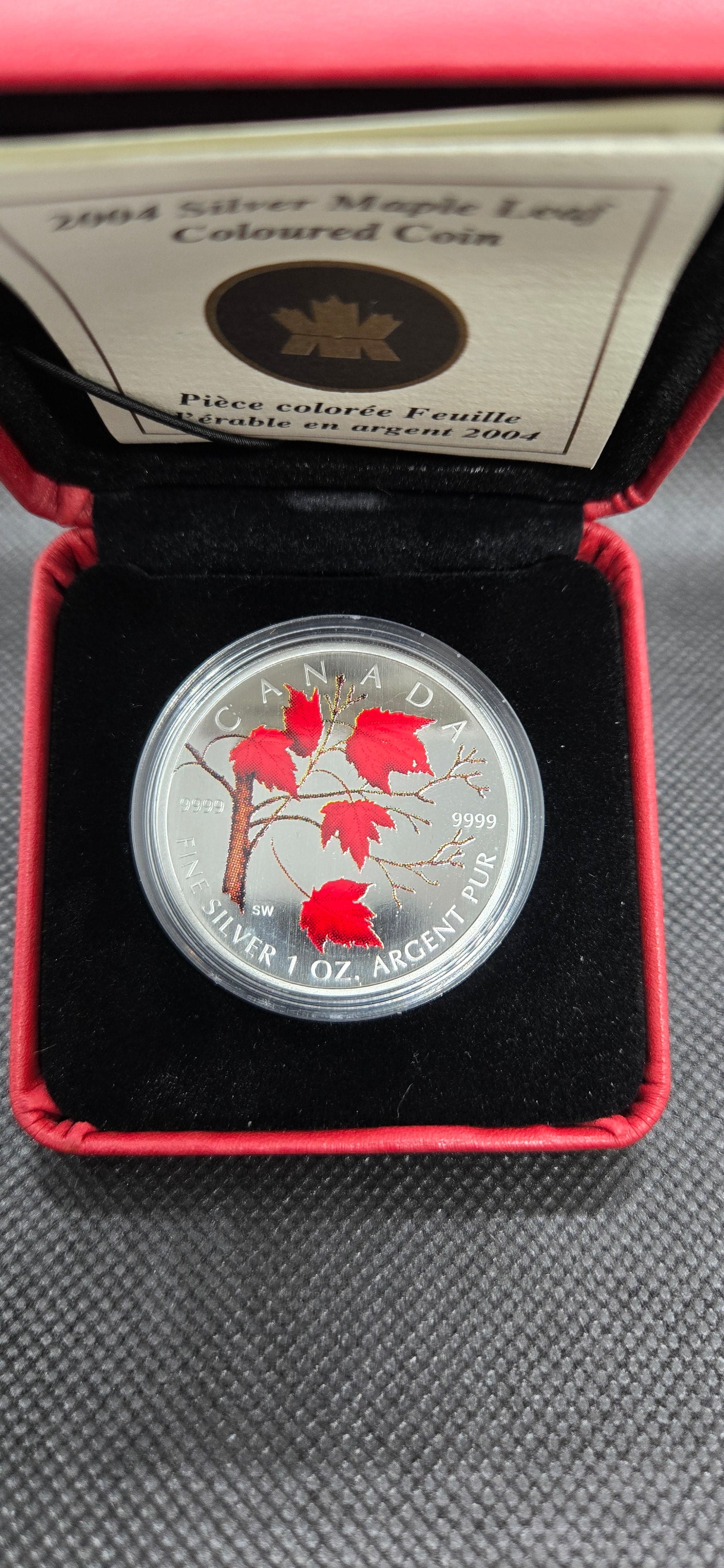 2004 Canada Coloured Silver Maple Leaf Coin